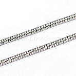 Tarnish Resistant 304 Stainless Steel Round Snake Chains, Soldered, with Spool, Stainless Steel Color, 2mm(X1-CHS-L001-163-2mm)
