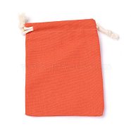 Polycotton Canvas Packing Pouches, Reusable Muslin Bag Natural Cotton Bags with Drawstring Produce Bags Bulk Gift Bag Jewelry Pouch for Party Wedding Home Storage, Orange, 12x9cm(ABAG-H103-A03)