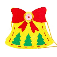 DIY Non-woven Christmas Theme Bag Kits, including Fabric, Needle, Cord, Christmas Bell(DIY-Q031-01A)