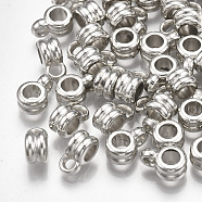 CCB Plastic Tube Bails, Loop Bails, Platinum, 9.5x4.5x6mm, Hole: 2mm, Inner Diameter: 3.5mm(CCB-T006-053P)