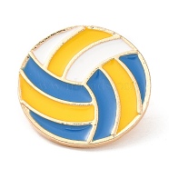 Enamel Pins, Light Gold Alloy Badge for Backpack Clothes, Volleyball, 24.5x2mm(JEWB-A013-04C)