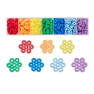 700Pcs 7 Colors Eco-Friendly Handmade Polymer Clay Beads, Disc/Flat Round, Mixed Color, 6x1mm, Hole: 2mm, about 100pcs/color(CLAY-YW0001-39)