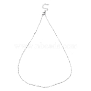 304 Stainless Steel Twist Bar Link Chain Necklaces, Stainless Steel Color, 17.56 inch(44.6cm)(NJEW-K249-14P)