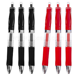 6Pcs 2 Colors Plastic Press Roller Ball Pens, Automatic Gel Pens, 0.5mm Extra Fine Point Writing Pen, Mixed Color, 150x16x11mm, 3pcs/color(AJEW-GF0006-96)