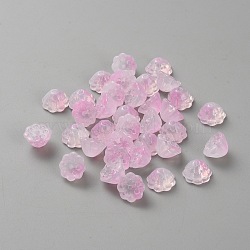 Transparent Glass Beads, Lotus, Pearl Pink, 6.5x10.5x10mm, Hole: 1.2mm(FIND-WH0161-93A)