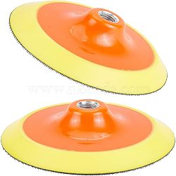 SUPERFINDINGS 2Pcs Plastic Flexible Edge Polishing Buffing Hook and Loop Backing Pad, Polishing Machine Replacement Parts, with Sponge, Dark Orange, 150x40mm(FIND-FH0004-46)