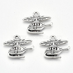 Tibetan Style Alloy Pendants, Lead Free & Cadmium Free, Helicopter, Antique Silver, 15.5x19x2mm, Hole: 1.8mm, about 520pcs/500g(TIBE-S323-058AS-RS)