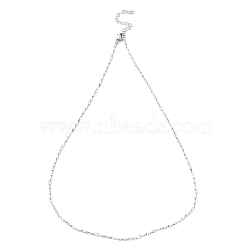 304 Stainless Steel Twist Bar Link Chain Necklaces, Stainless Steel Color, 17.56 inch(44.6cm)(NJEW-K249-14P)