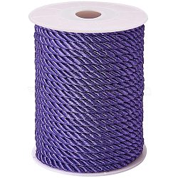 Polyester Cord, Twisted Cord, Indigo, 5mm, about 18~19yards/roll(16.4m~17.3m/roll)(NWIR-PH0001-07K)