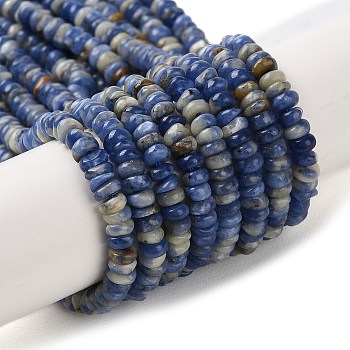 Natural Sodalite Beads Strands, Rondelle, 4x2mm, Hole: 0.8mm, about 173~177pcs/strand, 15.39~15.67''(39.1~39.8cm)