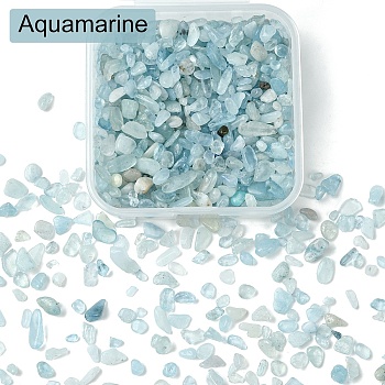 50G Natural Aquamarine Chip Beads, No Hole/Undrilled, 2~12x2~10x1~3mm