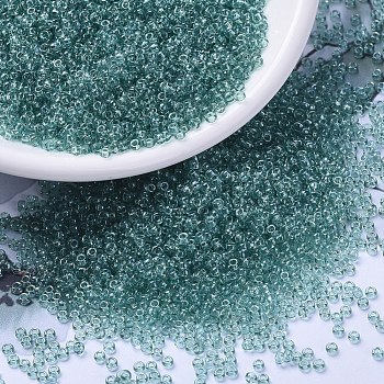 MIYUKI Round Rocailles Beads, Japanese Seed Beads, 11/0, (RR2445) Transparent Sea Foam Luster, 2x1.3mm, Hole: 0.8mm, about 1111pcs/10g
