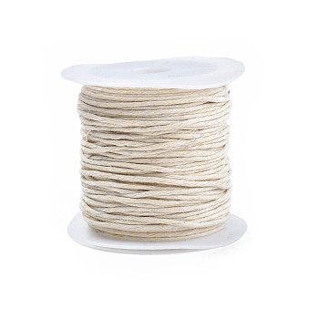 Waxed Cotton Thread Cords, Creamy White, 1mm, about 10.93 yards(10m)/roll