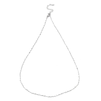 304 Stainless Steel Twist Bar Link Chain Necklaces, Stainless Steel Color, 17.56 inch(44.6cm)
