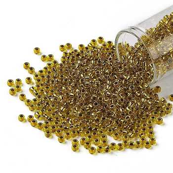 TOHO Round Seed Beads, Japanese Seed Beads, (745) Copper Lined Marigold, 8/0, 3mm, Hole: 1mm, about 222pcs/10g