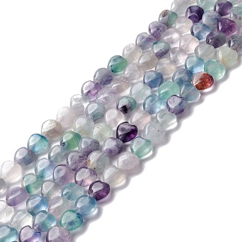 Natural Fluorite Beads Strands, Heart, 10.5x10x5.5mm, Hole: 1mm, about 40pcs/strand, 15.16''(38.5cm)