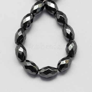 8mm Black Oval Magnetic Hematite Beads