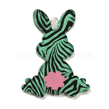 Medium Sea Green Rabbit Acrylic Pendants