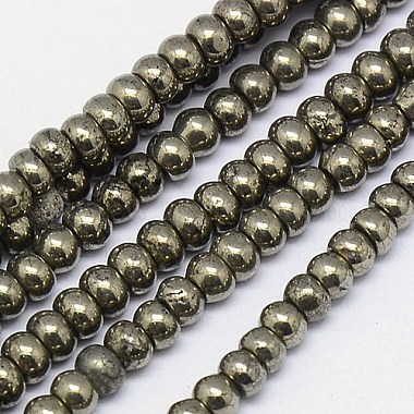 4mm DarkKhaki Abacus Pyrite Beads