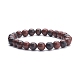 Natural Mahogany Obsidian Round Beaded Stretch Bracelet(BJEW-JB07905-01)-1