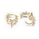 Punk Style Brass Huggie Hoop Earrings(EJEW-L231-24G)-2