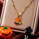 Collares colgantes de acero inoxidable esmaltados para Halloween(HG2651)-5