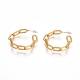Semicircular Brass Textured Cable Chain Stud Earrings(EJEW-E196-13MG)-1