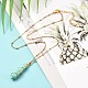 Double Pointed Synthetic Turquoise Pendant Necklace(NJEW-JN03720-01)-2