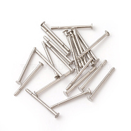 304 Stainless Steel Flat Head Pins, Stainless Steel Color, 12x0.7mm, Head: 1.5mm(STAS-F192-022P-01)