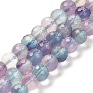 Natural Fluorite Beads Strands, Grade 2A, Faceted Round, 5.8~6.8mm, Hole: 0.9mm, about 62~66pcs/strand, 15.04''~15.35''(38.2~39cm)(G-K345-A02-01)