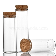 Column Glass Jar Glass Bottles, with Wooden Cork, Wishing Bottle, Bead Containers, Clear, 3.7x10cm, Capacity: 80ml(2.71fl. oz)(CON-WH0086-093C)