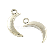 Tibetan Style Alloy Moon Pendants, Cadmium Free & Lead Free, Antique Silver, 30.7x15x6mm, Hole: 3.5mm(X-TIBEP-Q043-032-RS)
