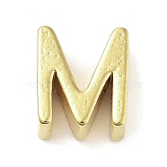 304 Stainless Steel Pendants, Real 24K Gold Plated, Letter M, 8x7x4mm, Hole: 1.6mm(STAS-S137-01G-M)