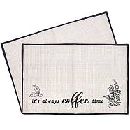 Coffee Theme Diablement Fort Cup Mats, Daily Supplies, Rectangle with Word, Black, 35x50cm(AJEW-WH0201-007)
