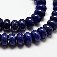 Natural Lapis Lazuli Bead Strands, Rondelle, Dyed, 6x4mm, Hole: 1mm, about 95pcs/strand, 15 inch(G-O075-04A)