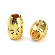 Rack Plating Brass Bead, Cadmium Free & Lead Free, Long-Lasting Plated, Barrel with Star, Golden, 8x5mm, Hole: 1.8mm(KK-H451-07G)
