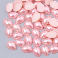 ABS Plastic Imitation Pearl Cabochons, Teardrop, Pink, 6x4x2mm(SACR-R749-6x4mm-Z17)