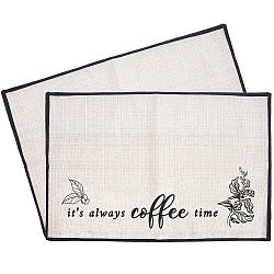 Coffee Theme Diablement Fort Cup Mats, Daily Supplies, Rectangle with Word, Black, 35x50cm(AJEW-WH0201-007)