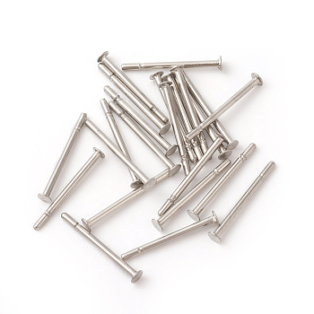 304 Stainless Steel Flat Head Pins, Stainless Steel Color, 12x0.7mm, Head: 1.5mm