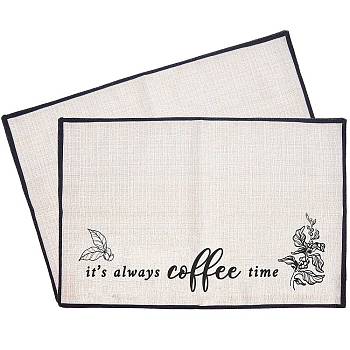 Coffee Theme Diablement Fort Cup Mats, Daily Supplies, Rectangle with Word, Black, 35x50cm