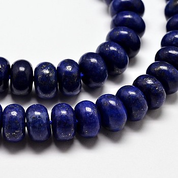 Natural Lapis Lazuli Bead Strands, Rondelle, Dyed, 6x4mm, Hole: 1mm, about 95pcs/strand, 15 inch