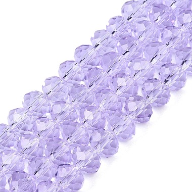 Lilac Rondelle Glass Beads