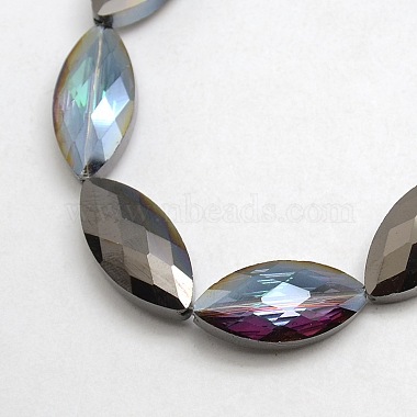 Faceted Electroplate Crystal Glass Horse Eye Beads Strands(EGLA-F071-M)-3