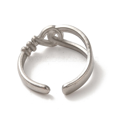 Non-Tarnish 304 Stainless Steel Open Cuff Ring(RJEW-C068-11P)-3