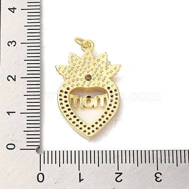 Mother's Day Brass Micro Pave Clear Cubic Zirconia Pendants(FIND-Z041-20K)-3