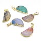 Natural Agate Crystal Electroplate Conch Pendants(G-F168-14)-1