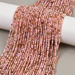 Natural Peru Pink Opal Beads Strands, Faceted, Round, Flamingo, 2mm, Hole: 0.5mm, about 297pcs/strand, 14.96"~15.35"(38~39cm)(G-F798-A01-01B)