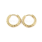 Ion Plating(IP) 304 Stainless Steel Grooved Hoop Earrings, Real 18K Gold Plated, 16.5x2.5mm, Pin: 1mm(X-EJEW-M218-01B-G)