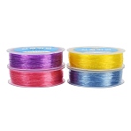 Korean Round Crystal Elastic Stretch Thread, for Bracelets Gemstone Jewelry Making Beading Craft, Mixed Color, 0.6mm, about 109.36 Yards(100m)/Roll(EW-Z002-01-0.6mm)