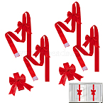 Satin Bowknot Christmas Decoration, Cabinet Door Window Ornament, Red, 1040x64mm(FIND-WH0816-082)